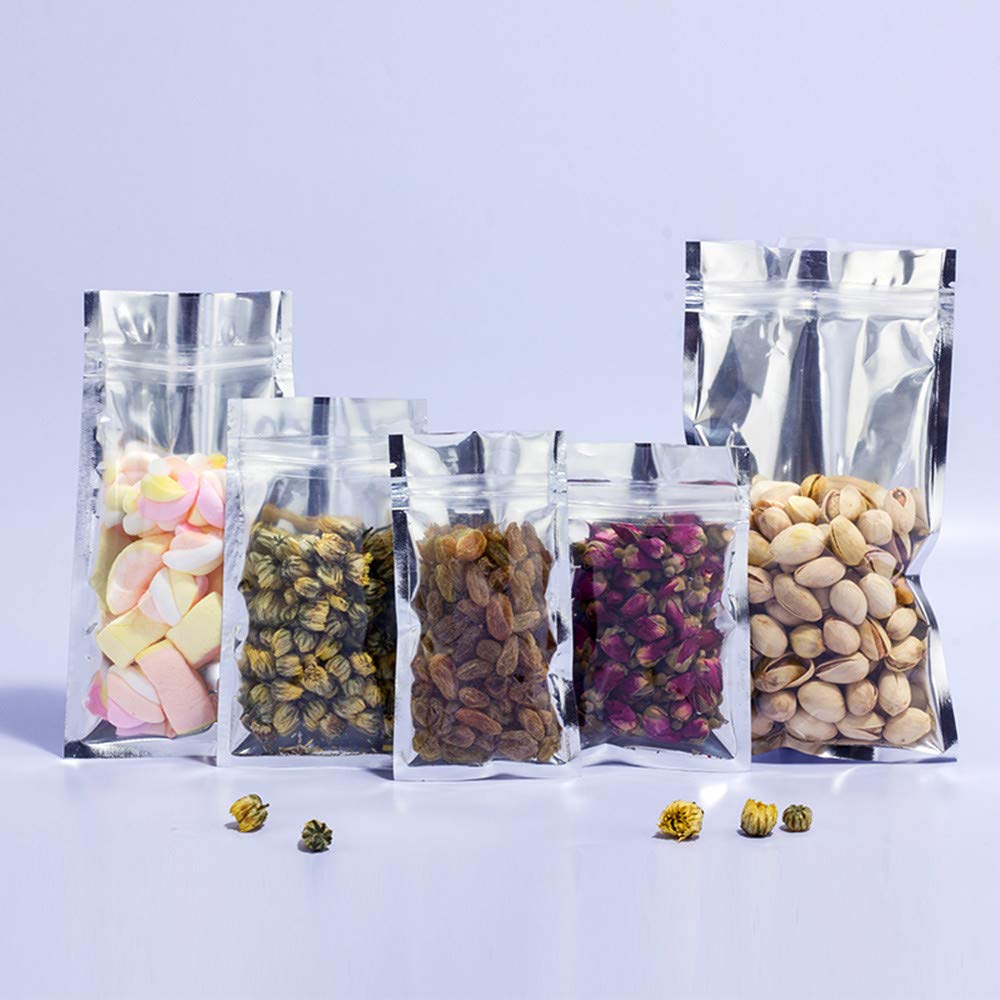 Pabck 100 Pieces 7.9X11.8 Inch (Inside Size 7.1X10.2 Inch) Clear Front Resealable Heat Seal Bags For Zip Bulk Food Storage Lock